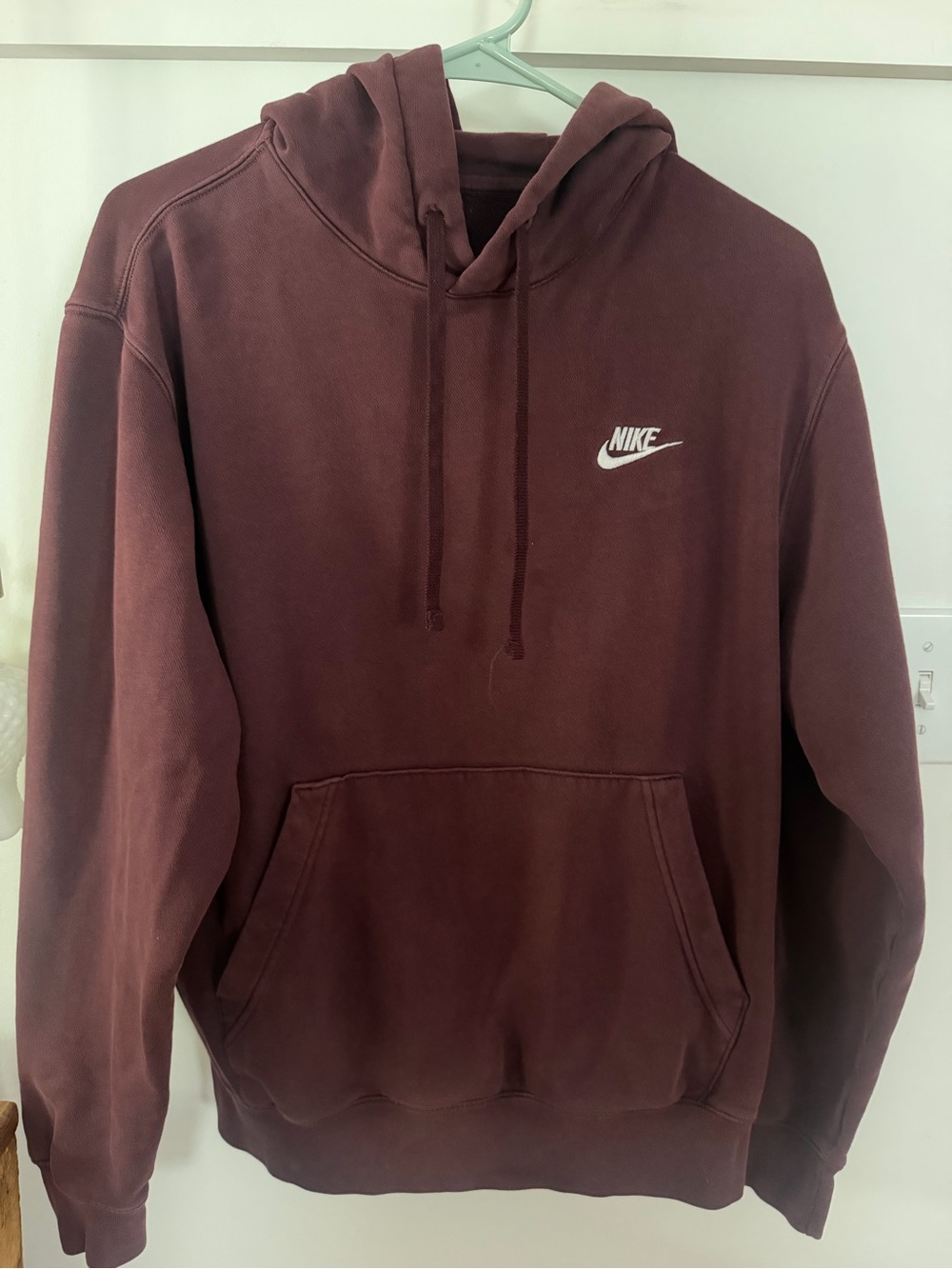 Nike Maroon Hoodie with White Swoosh Logo